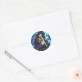 Rond Sticker "Kathleen" Sirène et méduse (Enveloppe)