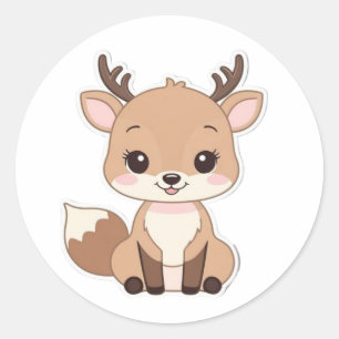 Rond Sticker Kawaii Dee ronde - mignonne et amusante