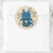 Rond Sticker Kawaii Dice Dragon (Sac)