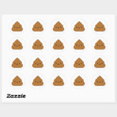 Rond Sticker Kawaii Poop (Feuille)