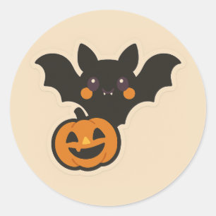 Rond Sticker Kawaii Vampire Bat Neon Halloween