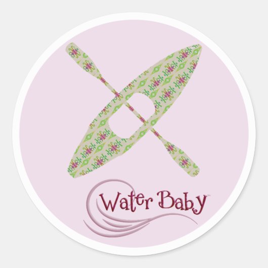 Rond Sticker Kayak pour bébé d'eau (Devant)