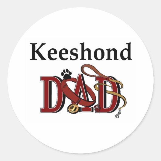 Rond Sticker Keeshond Dad (Devant)