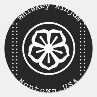 Rond Sticker Kid Karate Whiskey Ninjas