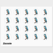 Rond Sticker Kingfisher - Un éclat de couleurs (Feuille)