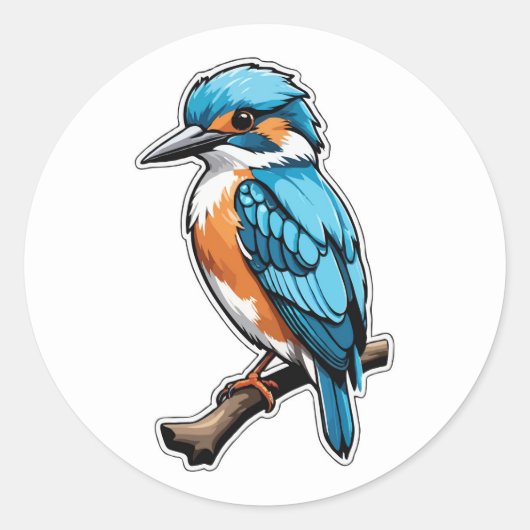 Rond Sticker Kingfisher - Un éclat de couleurs (Devant)