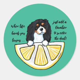 Rond Sticker KiniArt Cavalier Life Lemons Classic Round