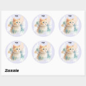 Rond Sticker Kitten Peint (Feuille)