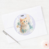 Rond Sticker Kitten Peint (Enveloppe)