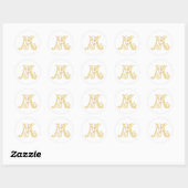 Rond Sticker KM Monogramme ou MK Monogramme (Feuille)