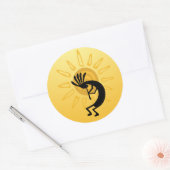 Rond Sticker Kokopelli Gold Sun 3" (Enveloppe)