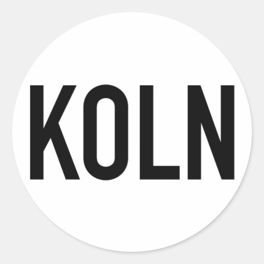 Rond Sticker KOLN | Noir en blanc (Devant)
