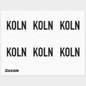 Rond Sticker KOLN | Noir en blanc (Feuille)