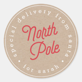 Rond Sticker Kraft pour livraison spéciale du Pôle Nord