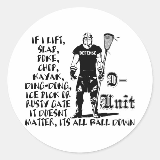 Rond Sticker Lacrosse Defense DUnit Checkspsd (Devant)