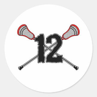 Rond Sticker Lacrosse Numéro 12 2