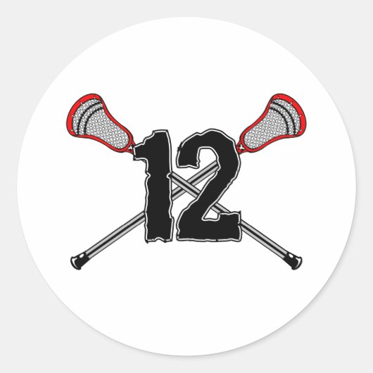Rond Sticker Lacrosse Numéro 12 2 (Devant)