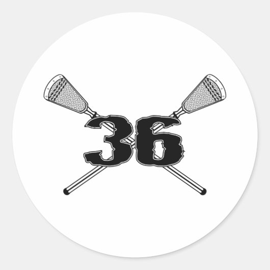 Rond Sticker Lacrosse Numéro 36 (Devant)