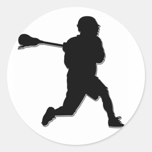 Rond Sticker Lacrosse Player (Devant)