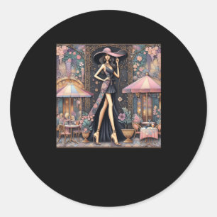 Rond Sticker Lady Art # 4