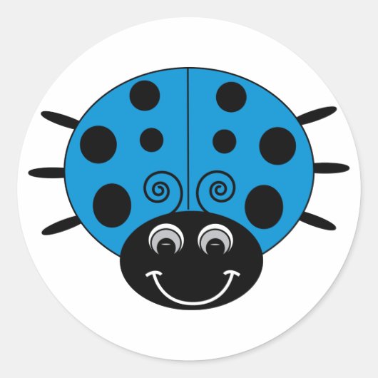 Rond Sticker Ladybug bleu (Devant)