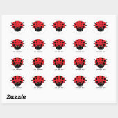 Rond Sticker Ladybug personnalisé (Feuille)