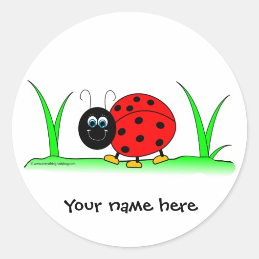 Rond Sticker Ladybug personnalisé (Devant)