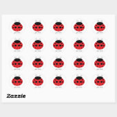 Rond Sticker Ladybug personnalisé (Feuille)