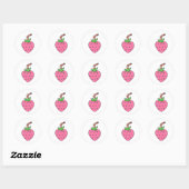 Rond STICKER LAIT Fraise, STICKER mignon (Feuille)