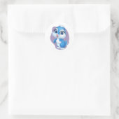 Rond Sticker lapin bleu adorable - Joli lapin de dessin (Sac)
