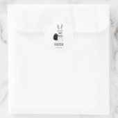 Rond Sticker lapin lapin de Pâques folle (Sac)