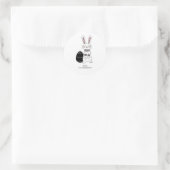 Rond Sticker lapin lapin de Pâques folle (Sac)