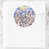 Rond Sticker lapins Pleine lune (Sac)