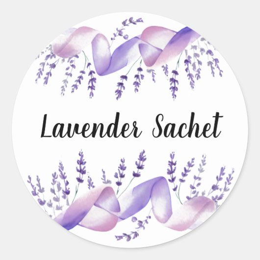 Rond Sticker Lavender Sprigs Lavender Sachet (Devant)