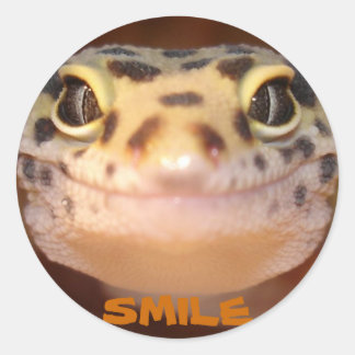 Rond Sticker Leopard Gecko Smile