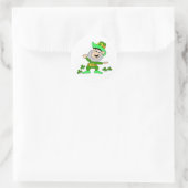 Rond Sticker Leprechaun de dessin (Sac)