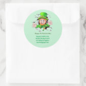 Rond Sticker leprechaun de la Saint Patrick (Sac)