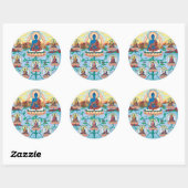 Rond STICKER Les 8 Bouddhas de médecine (Feuille)