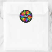 Rond Sticker LGBTQ pour drapeau de tournesol arc-en-cie (Sac)