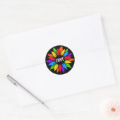 Rond Sticker LGBTQ pour drapeau de tournesol arc-en-cie (Enveloppe)