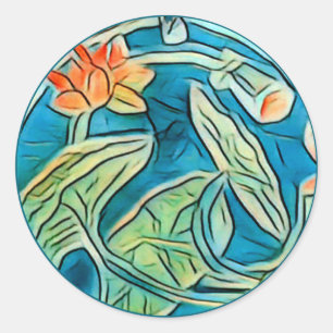 Rond Sticker Lily Pond