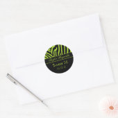 Rond Sticker Lime Black Zebra Sweet 16 (Enveloppe)