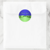 Rond Sticker Lime et Royal Blue Merci (Sac)