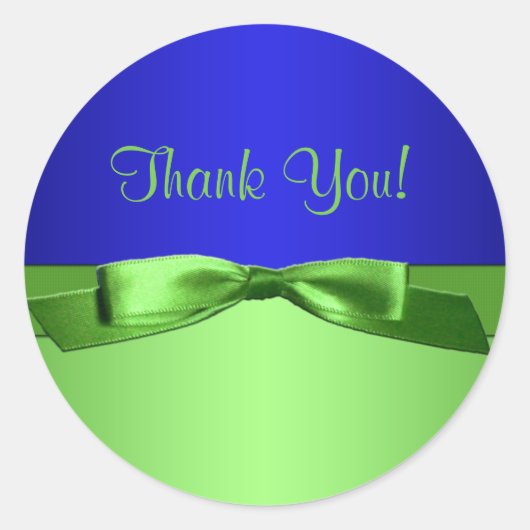 Rond Sticker Lime et Royal Blue Merci (Devant)