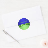 Rond Sticker Lime et Royal Blue Merci (Enveloppe)