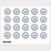 Rond Sticker Limone I Italien Lemon & Blue Tile Merci (Feuille)