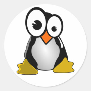 Rond Sticker Linux Penguin