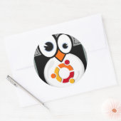 Rond Sticker Linux Penguin Ubuntu (Enveloppe)