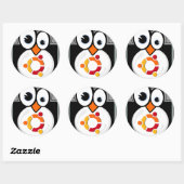 Rond Sticker Linux Penguin Ubuntu (Feuille)