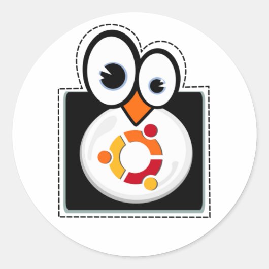Rond Sticker Linux Penguin Ubuntu (Devant)